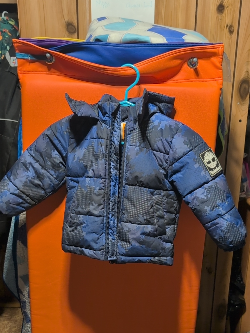 Timberland Blue Camo Kids Puffer Coat